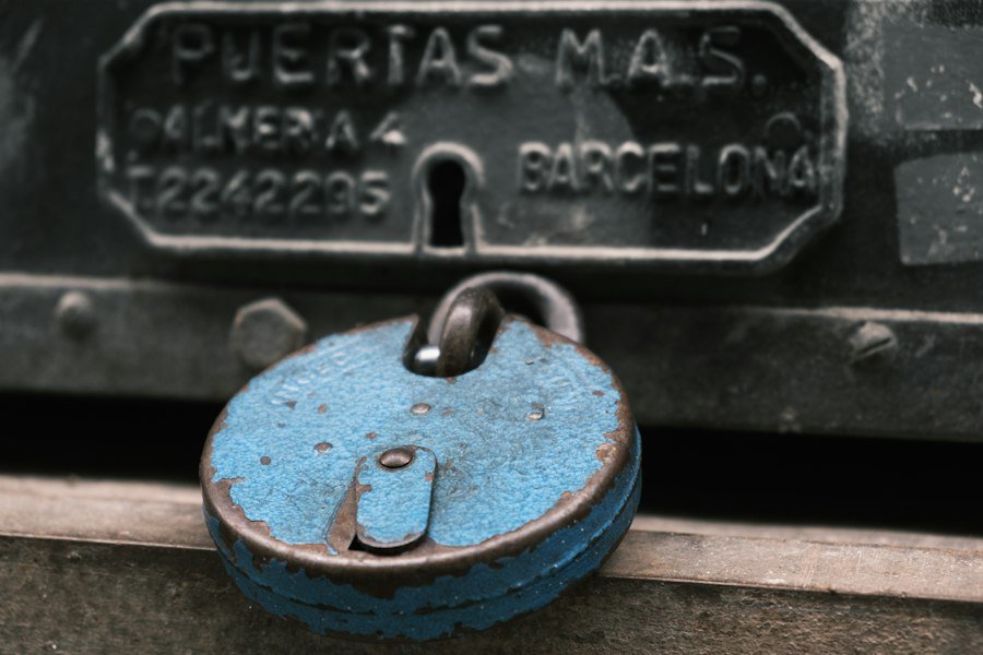 Padlock on a metal door — emergency lockout service